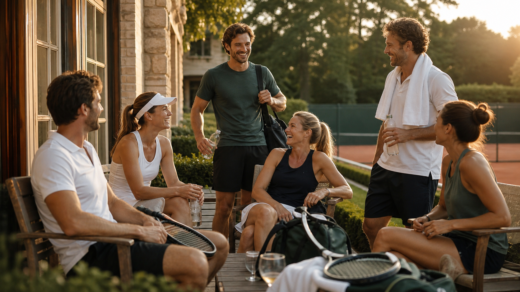 Участники Tennis Pride улыбаются после тренировки